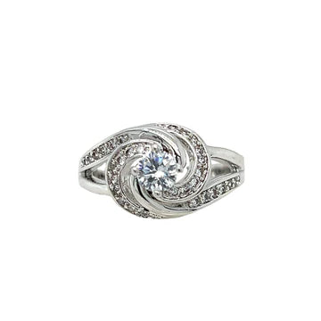 R.S. Covenant Silver Swirl Cubic Zirconia Ring Style 951