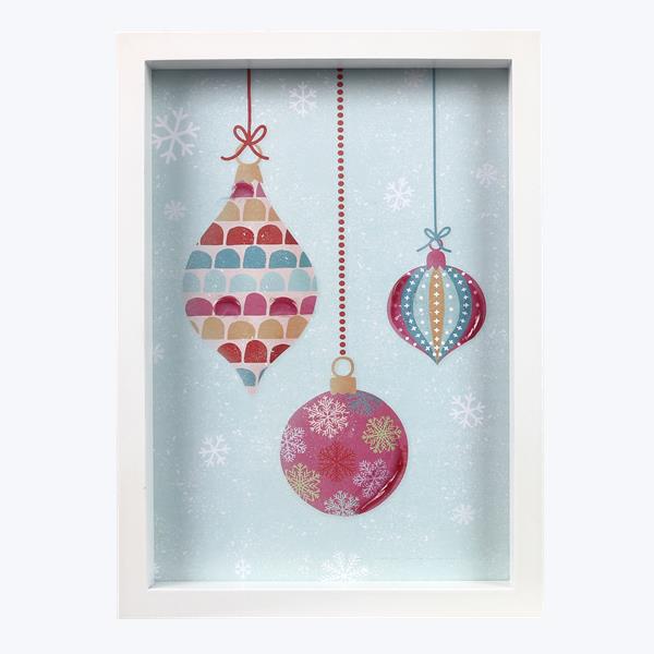 Wood Framed Pastel Christmas Wall Art