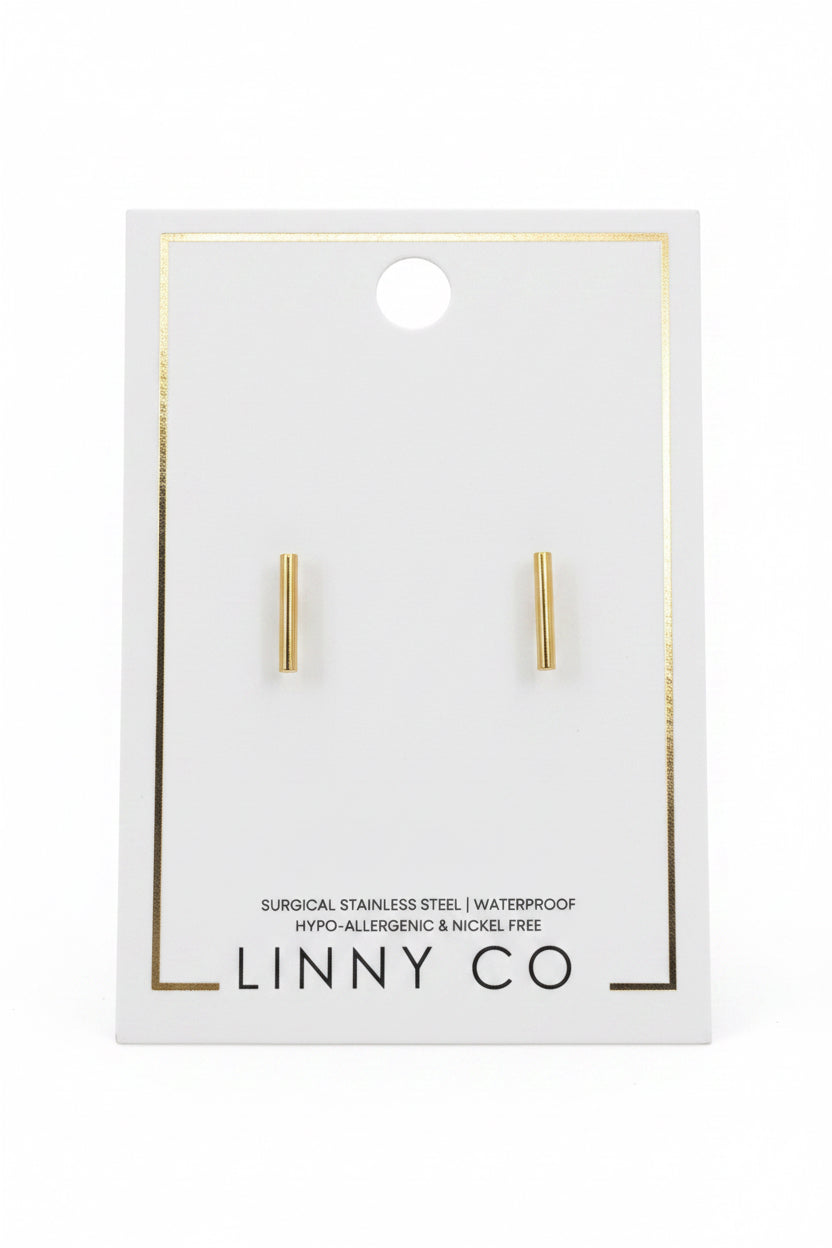 Linny Co Screw Back Stud Earrings- Perry Gold