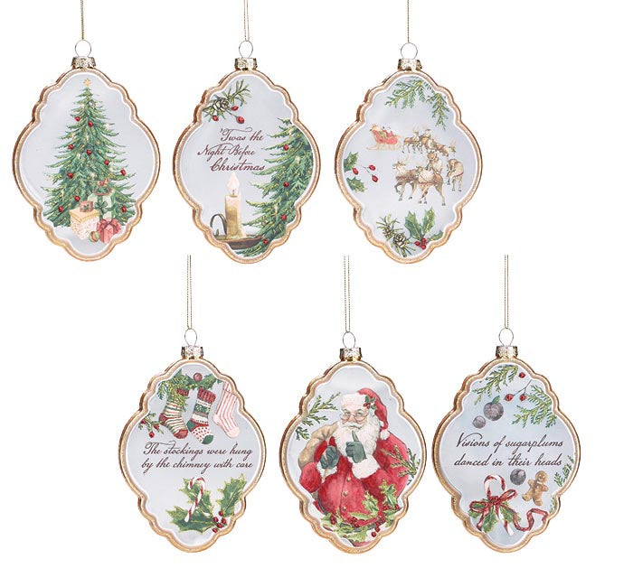 Glass Night Before Christmas Ornaments