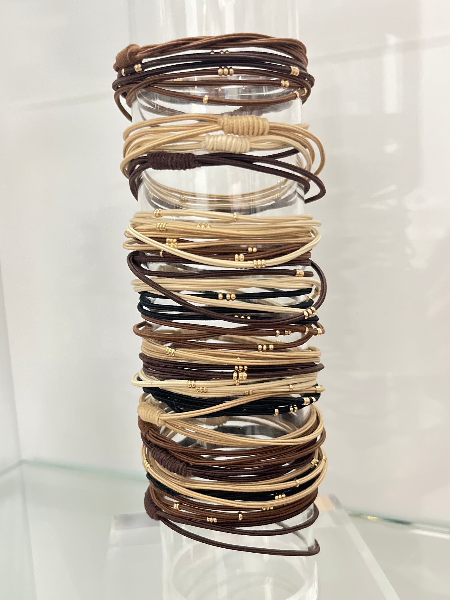 Alex Carol Bracelet Hair Ties with Gold Balls