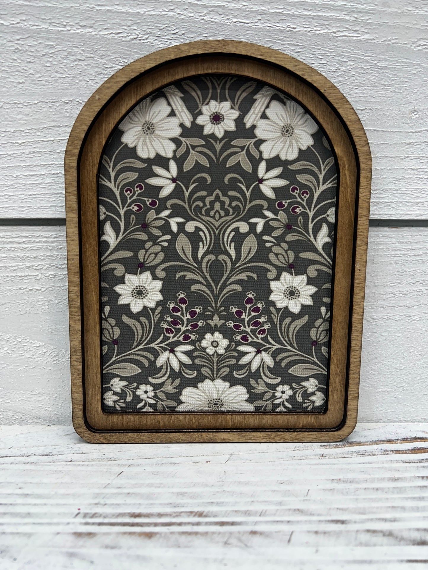 Double Wooden Frame Canvas Floral Art