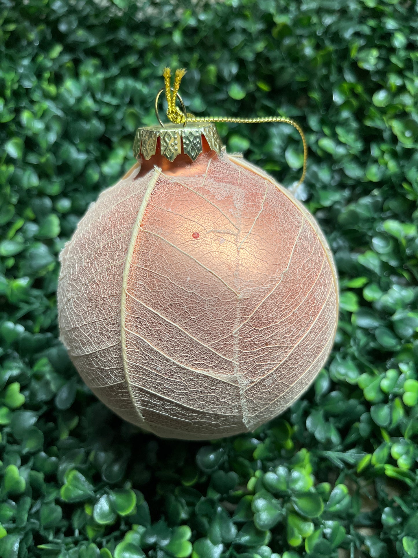 Peach Leaf Coated Glass Ball