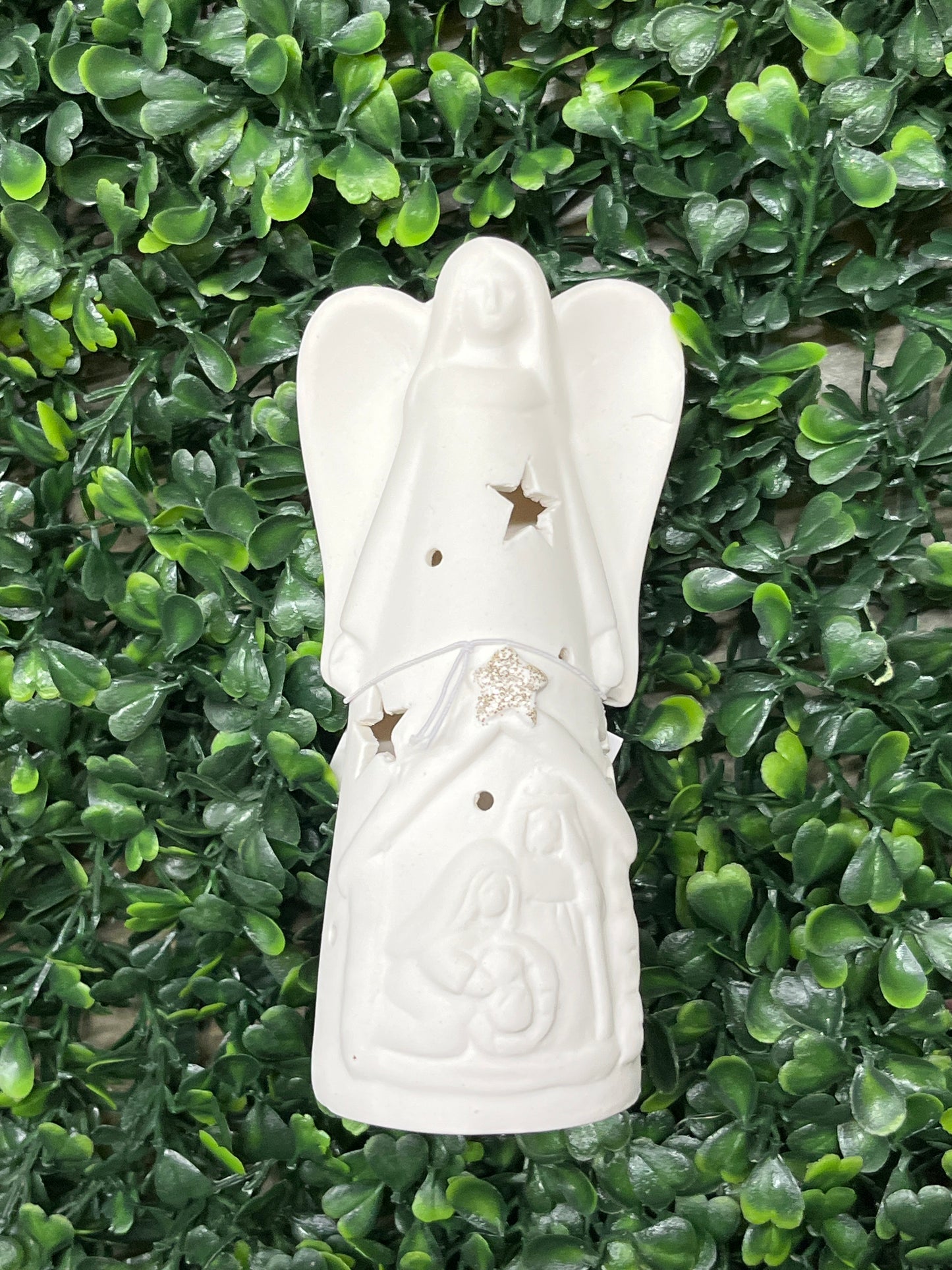 White Ceramic LED Angel Nativity