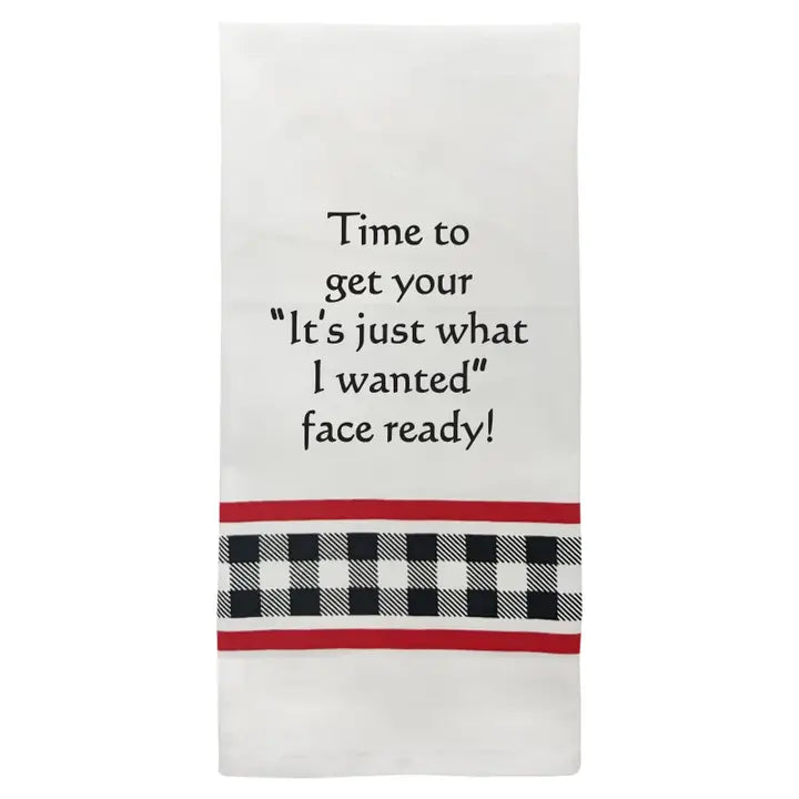 Wild Hare Face Ready Christmas Tea Towel