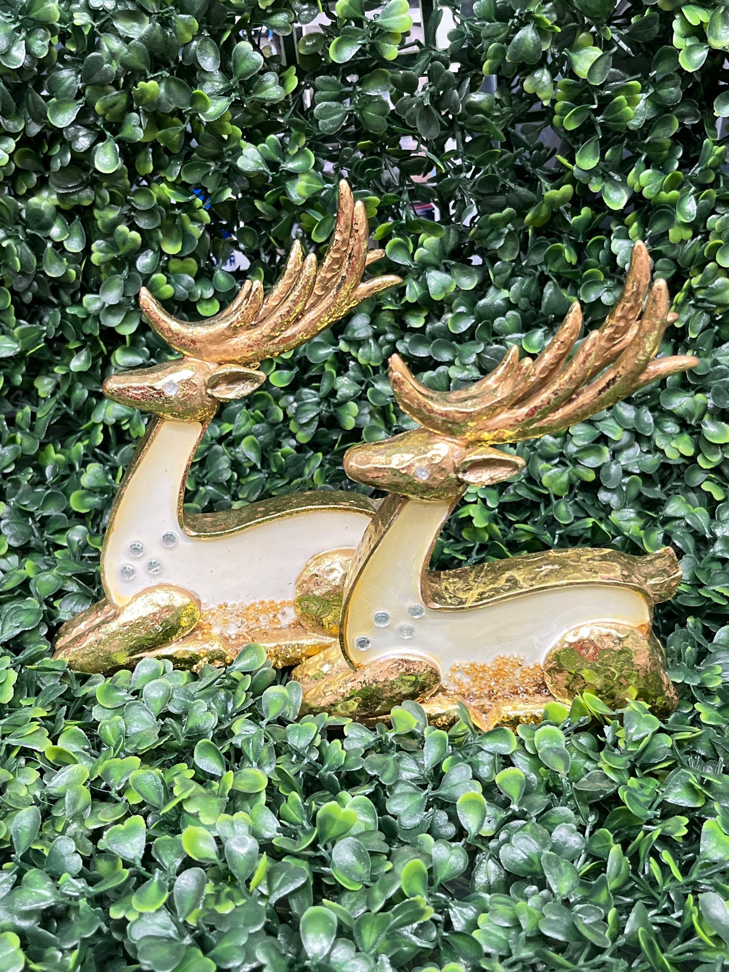 Ivory 6.2" Deer With Gems And Beads