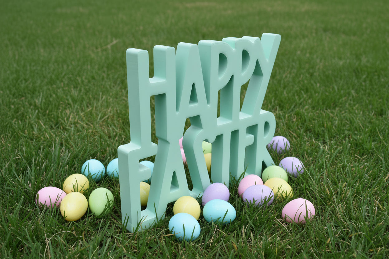 Epoxy Mint Happy Easter Sign