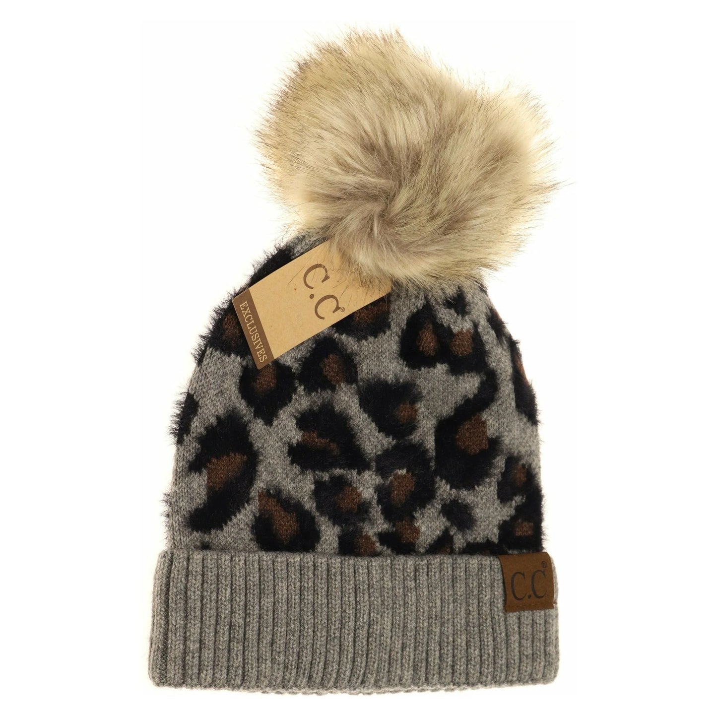 CC Beanie Leopard Pom Beanie