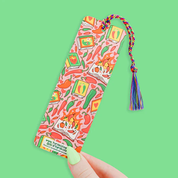 I Like My Books Spicy Hot Peppers Bookmark