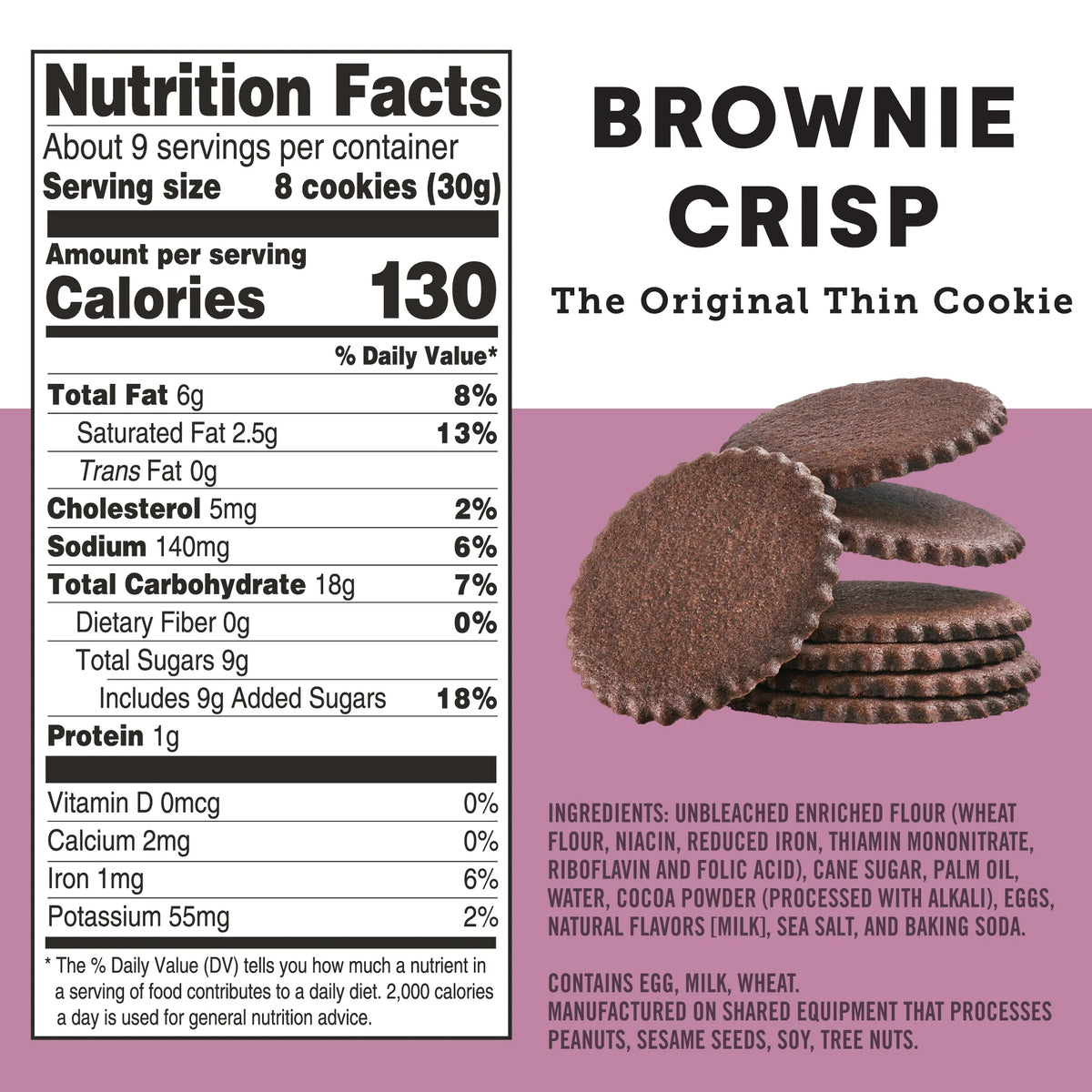 Deweys Bakery Thin Brownie Crisp Cookie