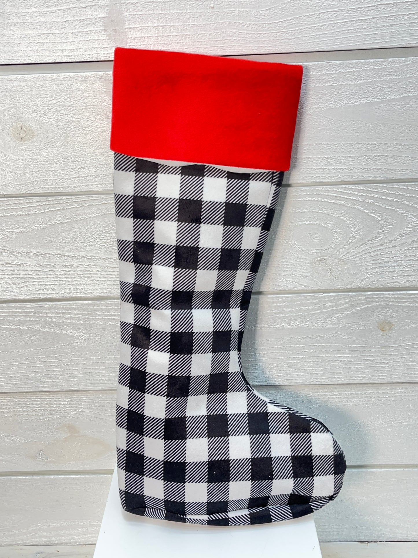 Weighted Black & White Stocking Red Top