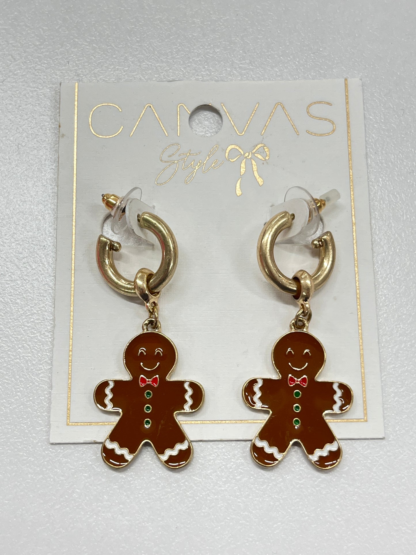 Canvas Style Gingerbread Earrings