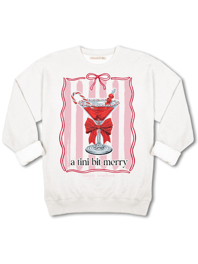 Simply Southern White Crewneck- Tini Bit Merry