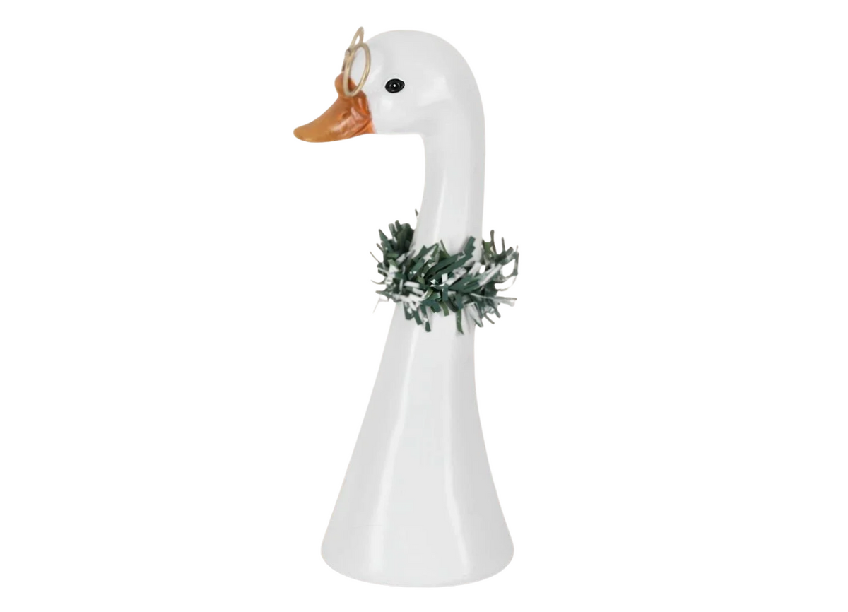 Christmas Goose Figurine