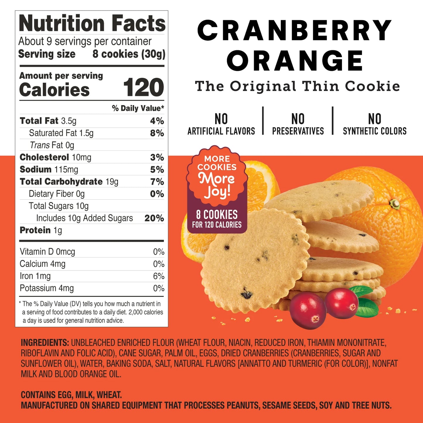 Dewey's Bakery Thin Cranberry Orange Cookies