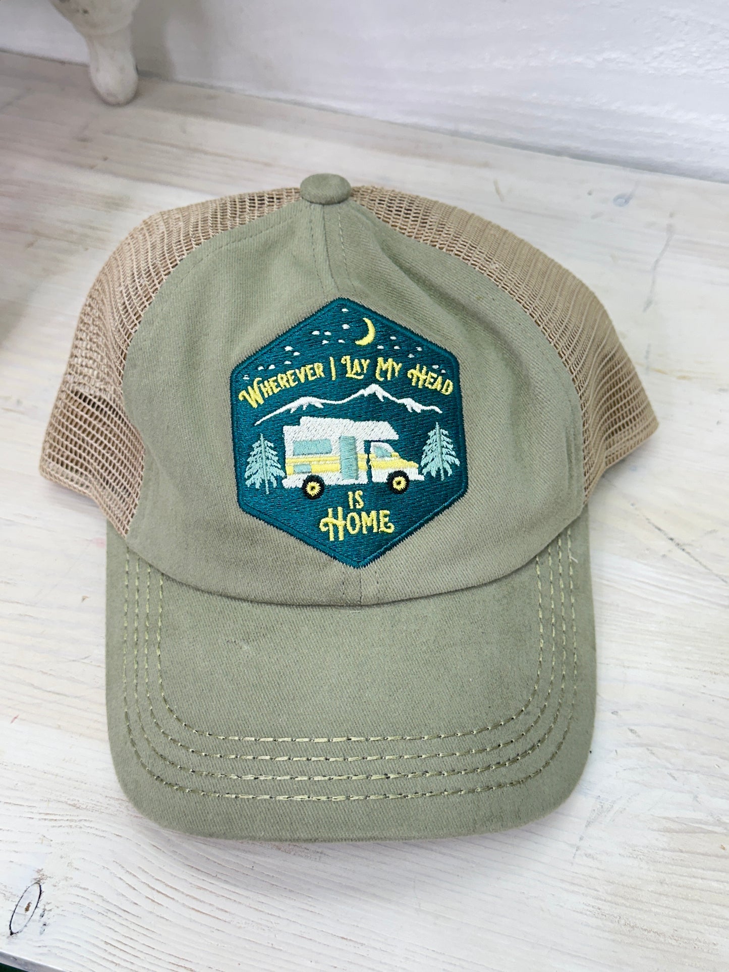 Criss Cross High Pony Ball Cap- Wherever I Lay My Head