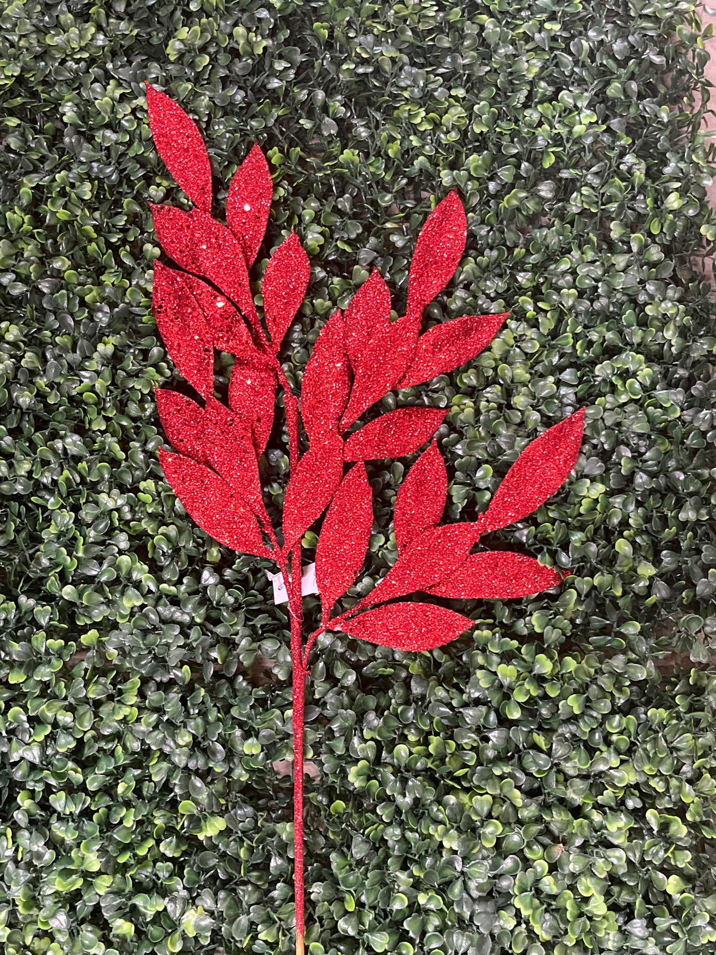 Glitter Laurel Leaves Spray