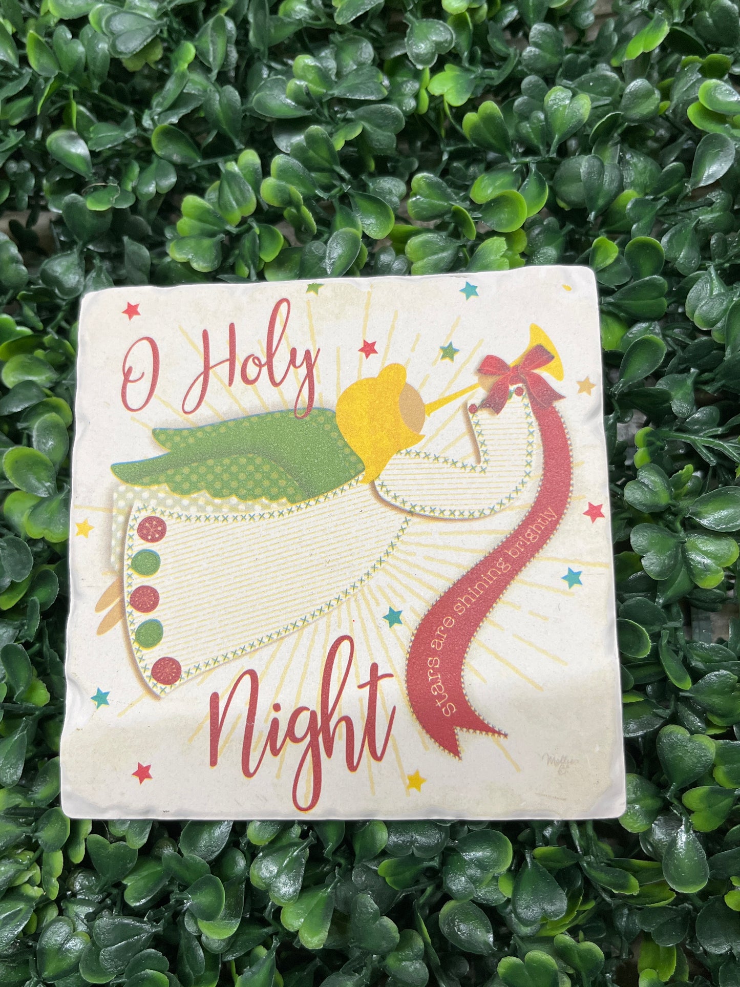 Holy Night Shining Bright Stone Coaster