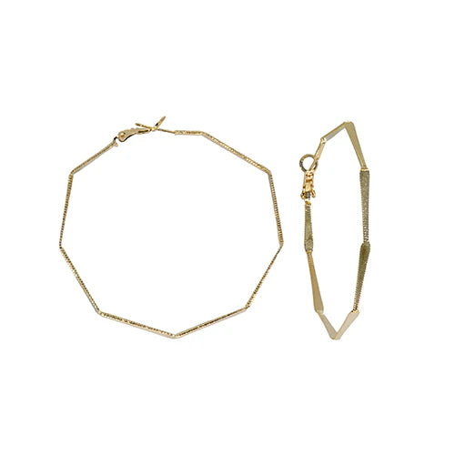 Maya J Thin Octagon Hoops
