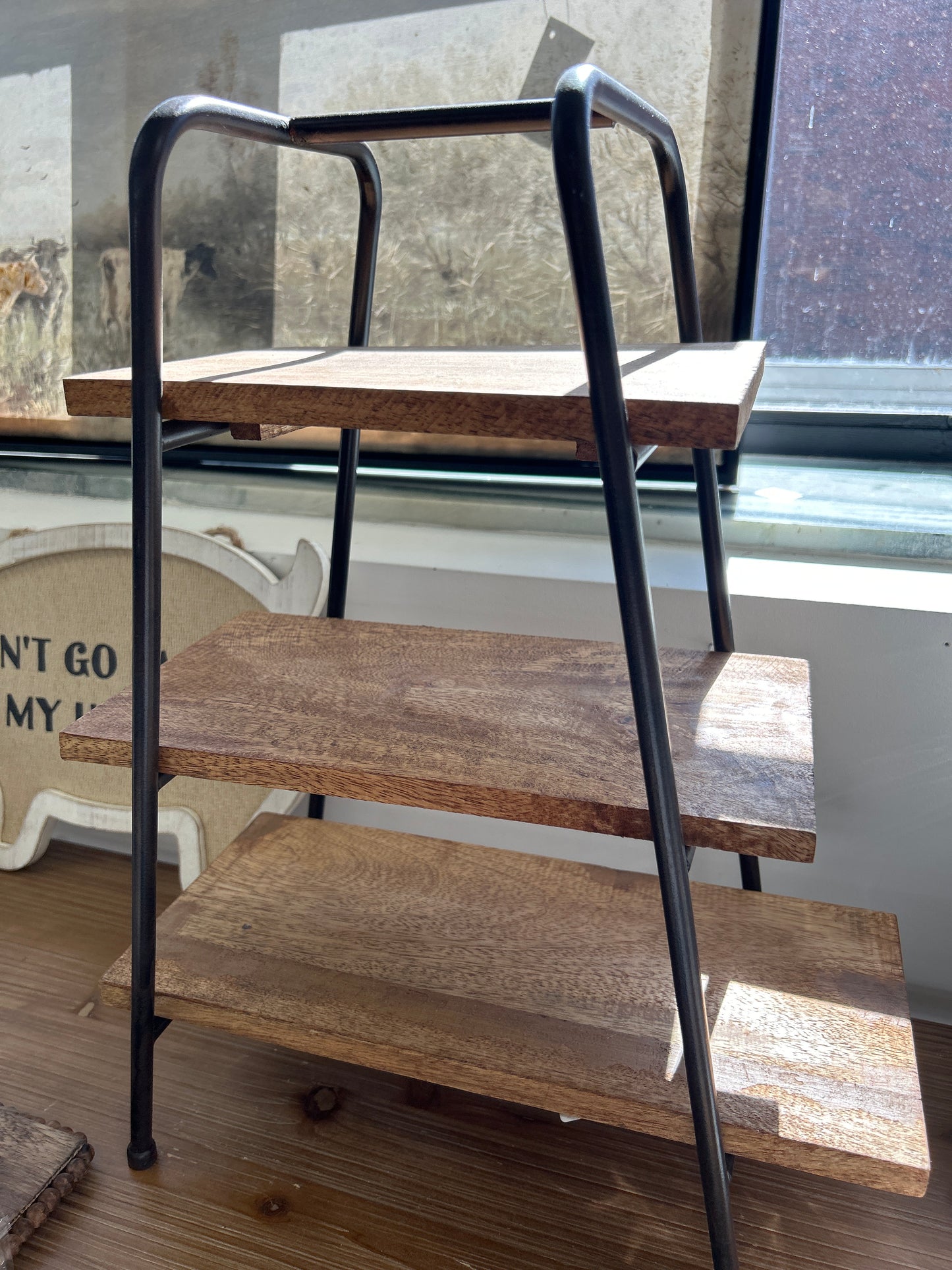Tabletop Three Tier A-Frame Shelf