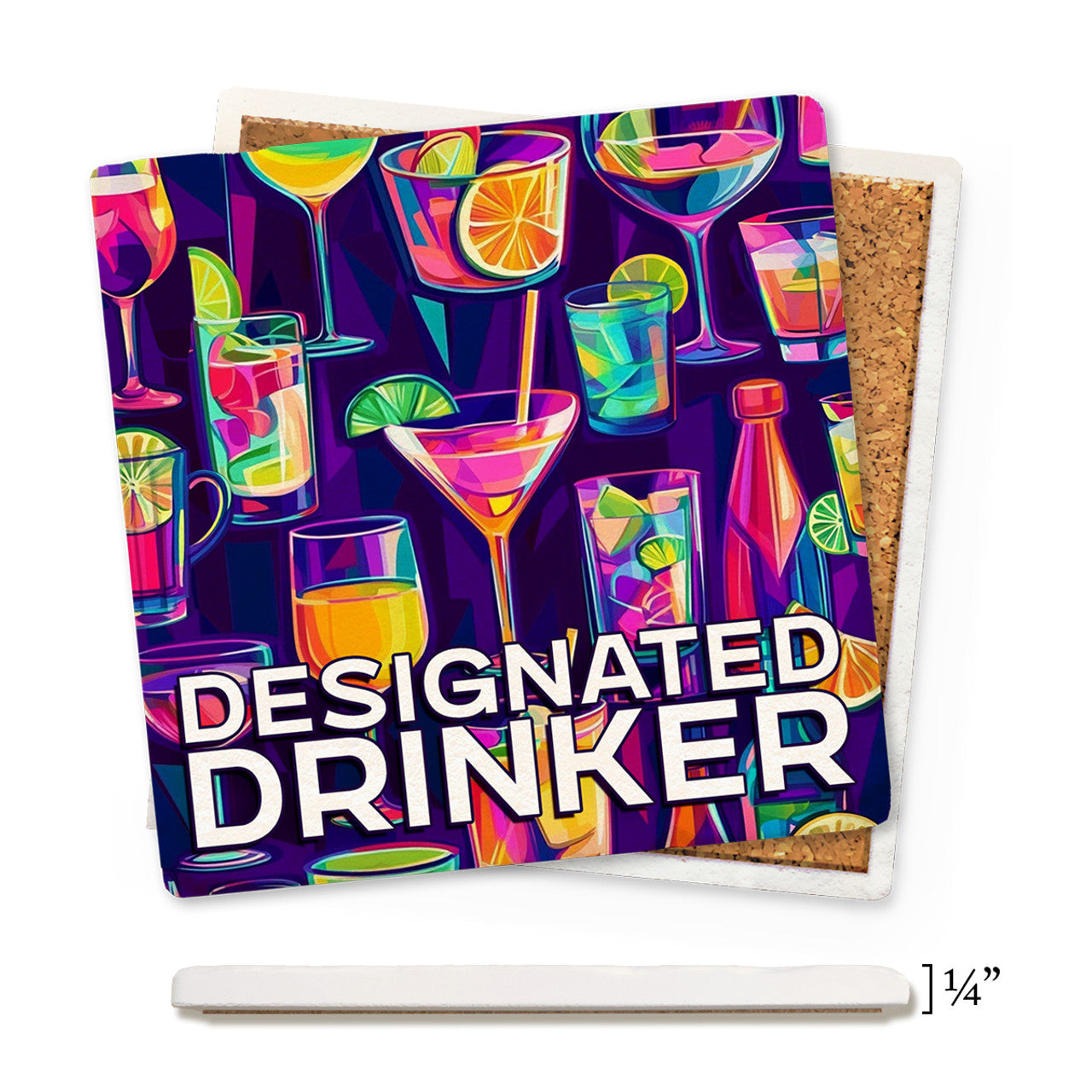 Designated Drinker Thin Ceramic Coaster