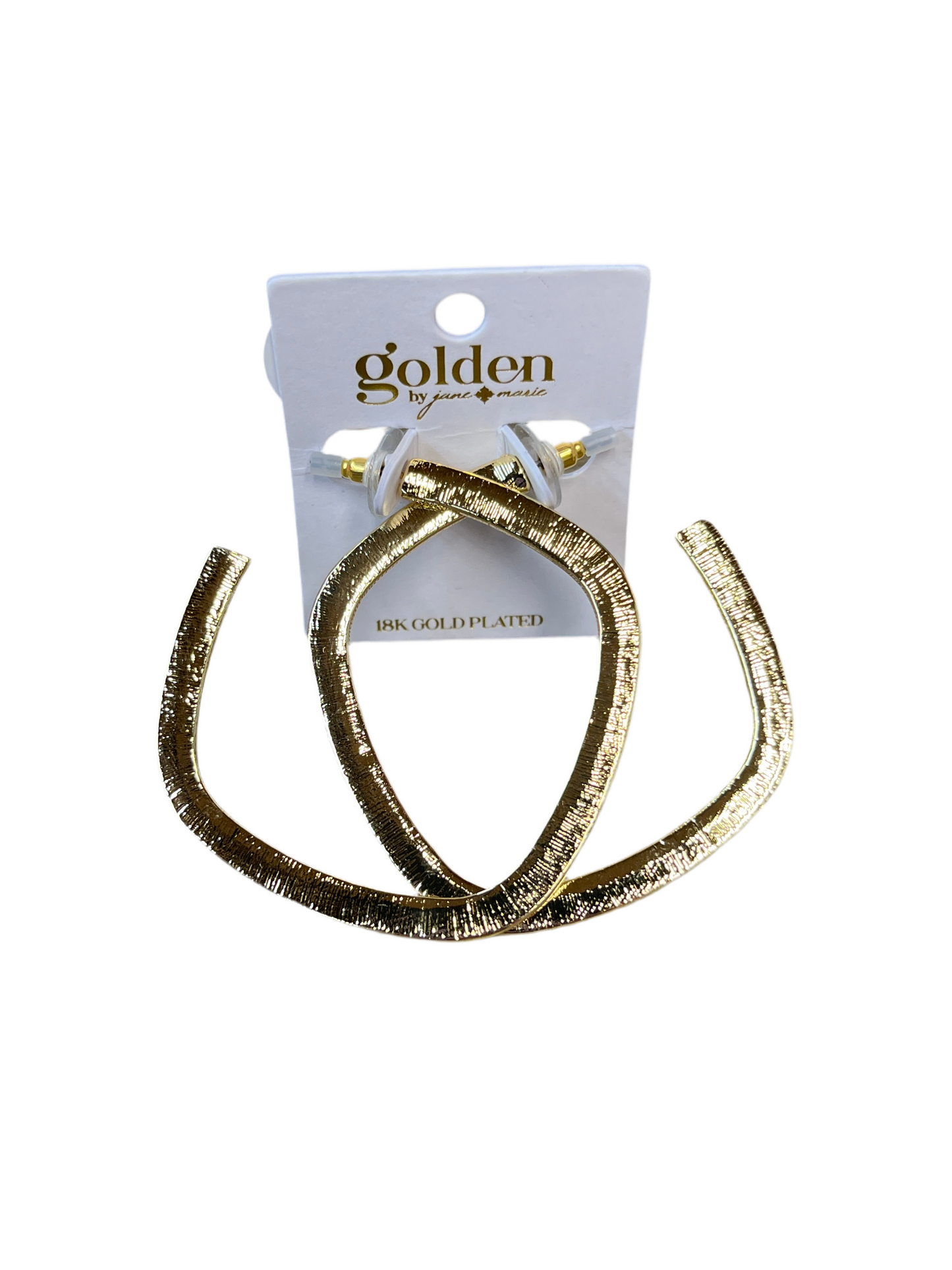18K Gold Plated Textured Square Hoop Earrings