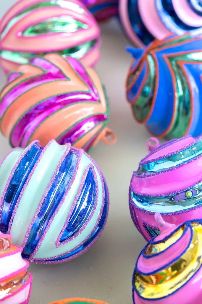Glitterville's Bunting Ball Ornaments