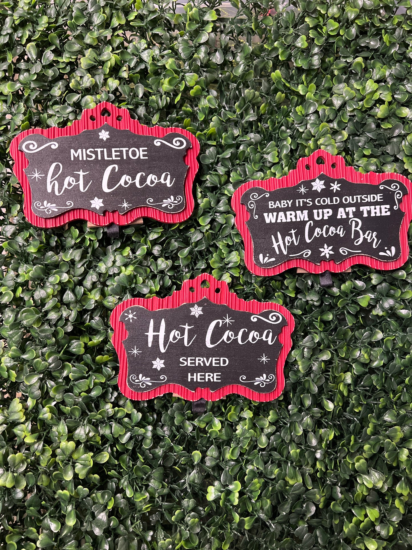 Small Red & Black Tabletop Cocoa Signs