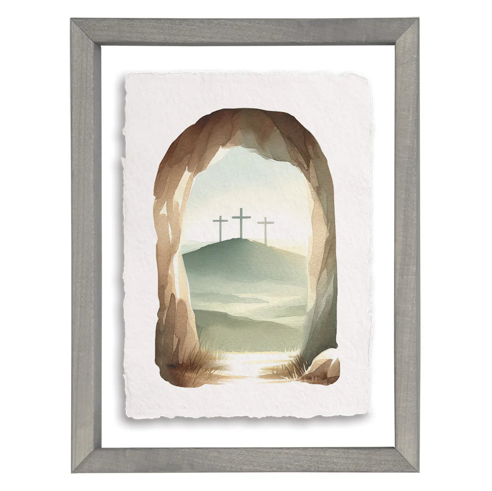 Empty Tomb Crosses Wood Framed Picture
