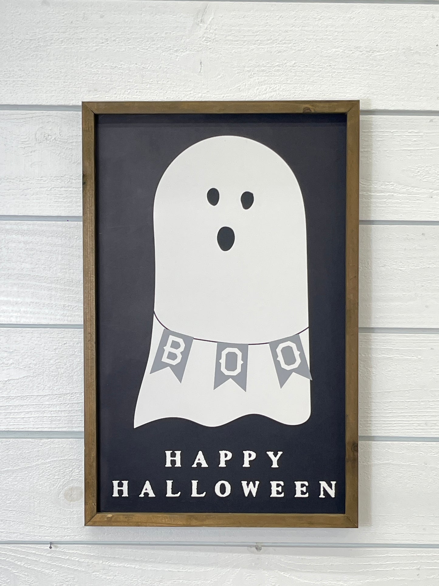 Wood Framed Halloween Picture