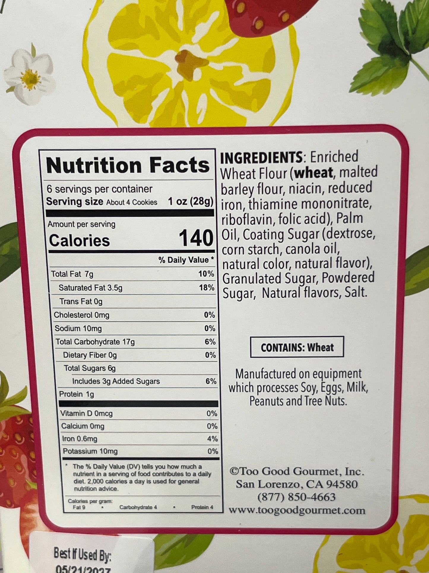 Too Good Gourmet Strawberry Lemonade Tea Cookies