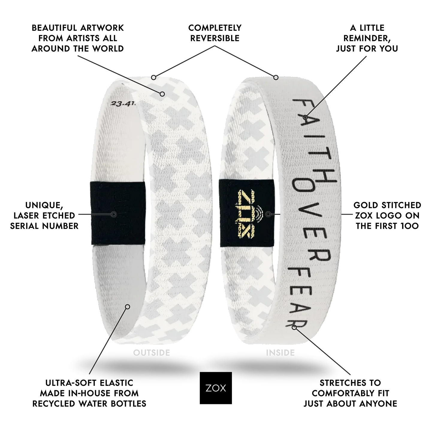 ZOX Faith Over Fear Bible Verse Interactive Bracelet