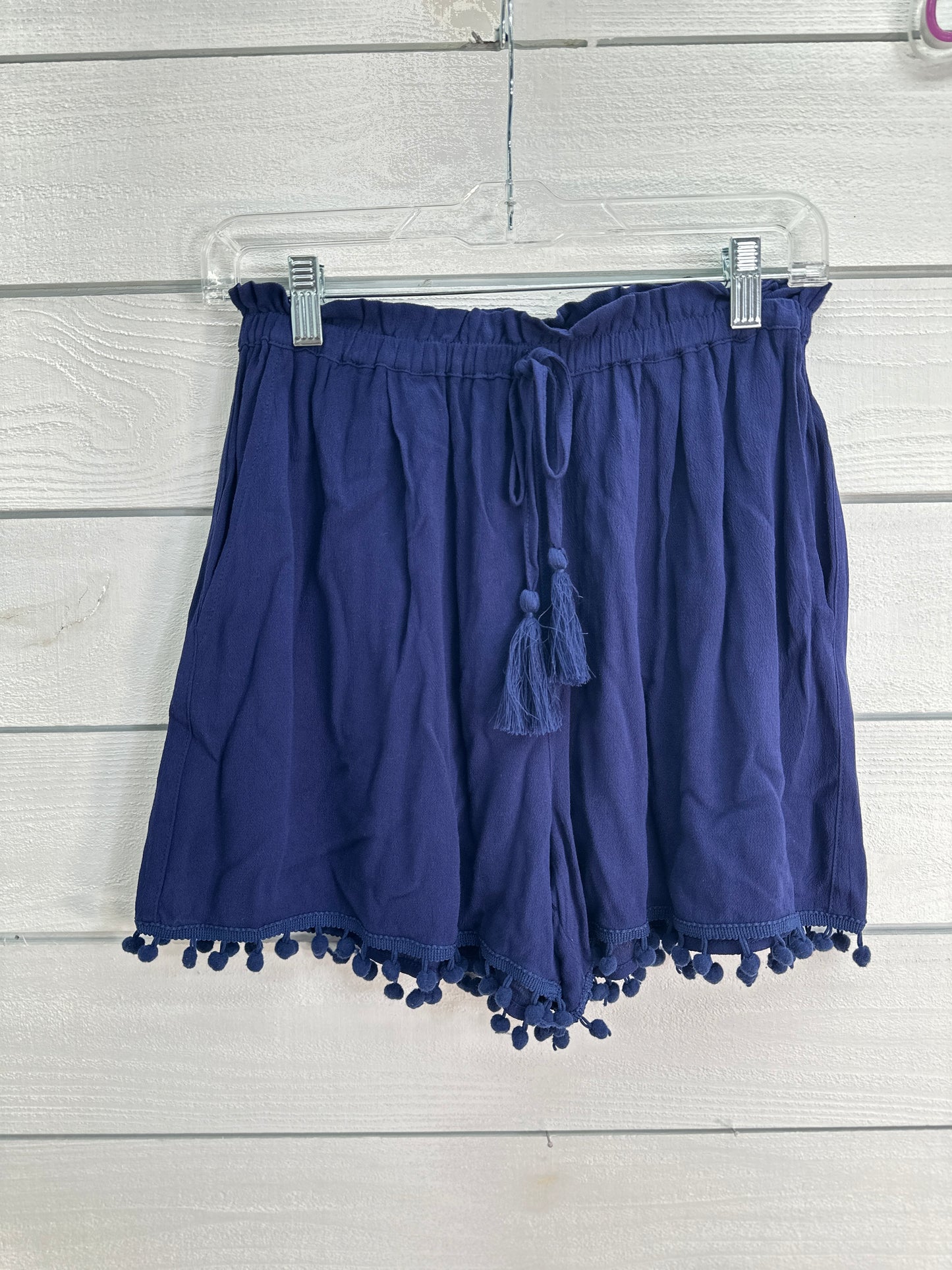 Woven Indigo Tassel Tie Shorts