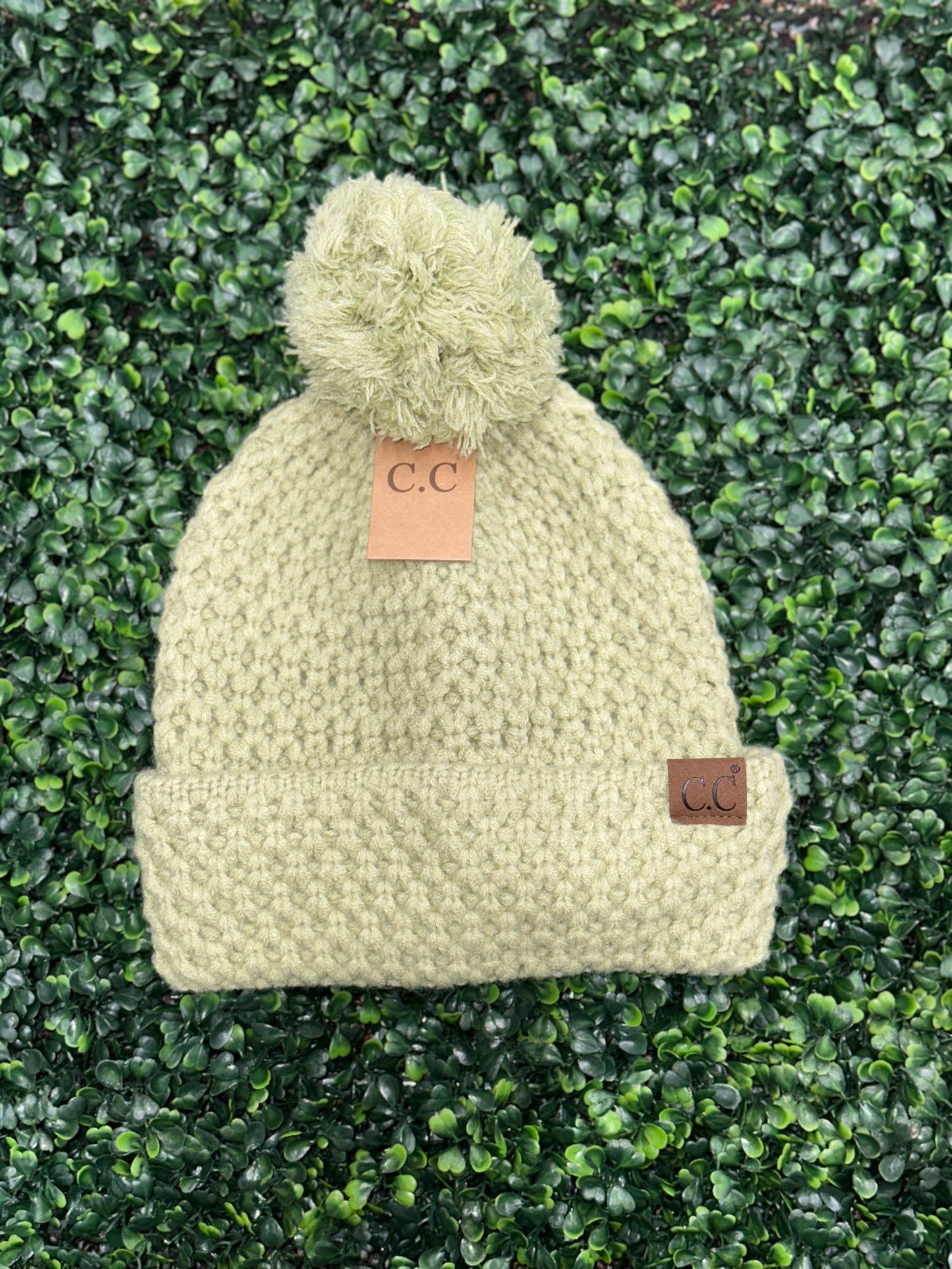 Bee Stitch Knit Pom HAT-3841