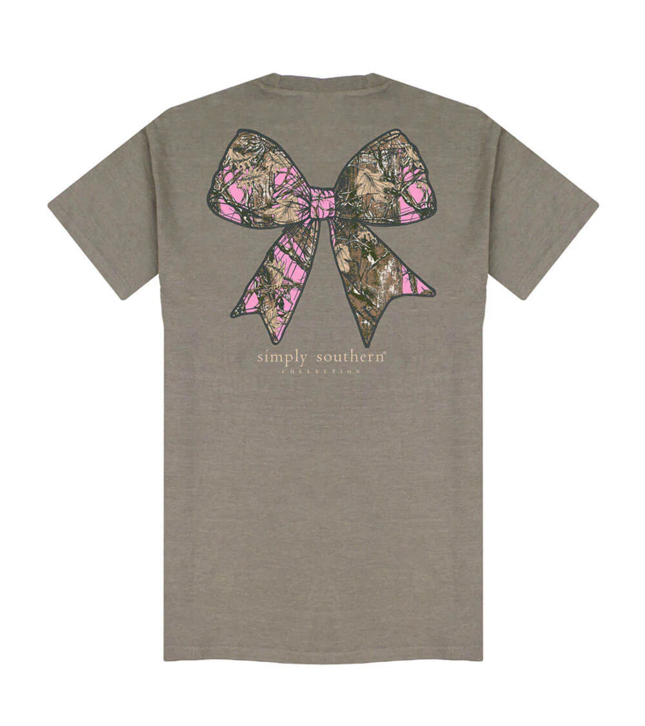 Simply Southern Youth Camo Bow Desert Heather Tee