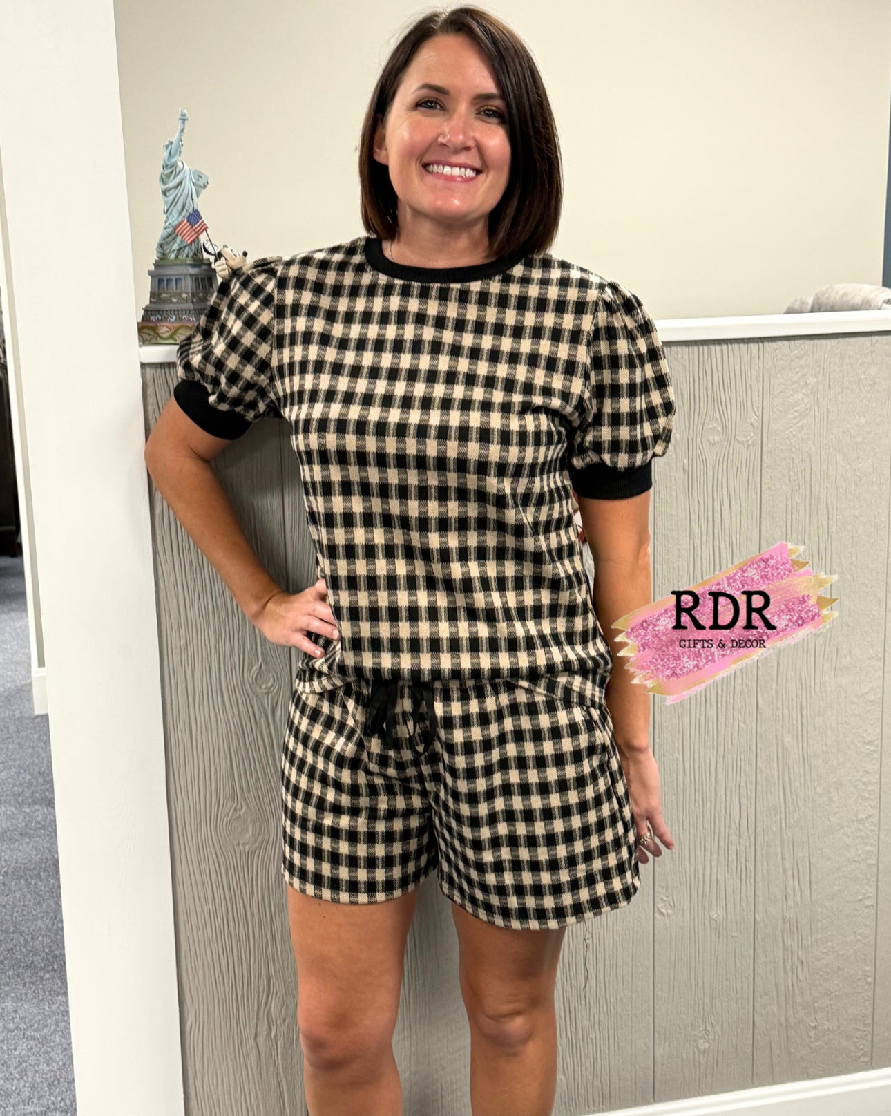 Checkered Knit 2 Piece Set