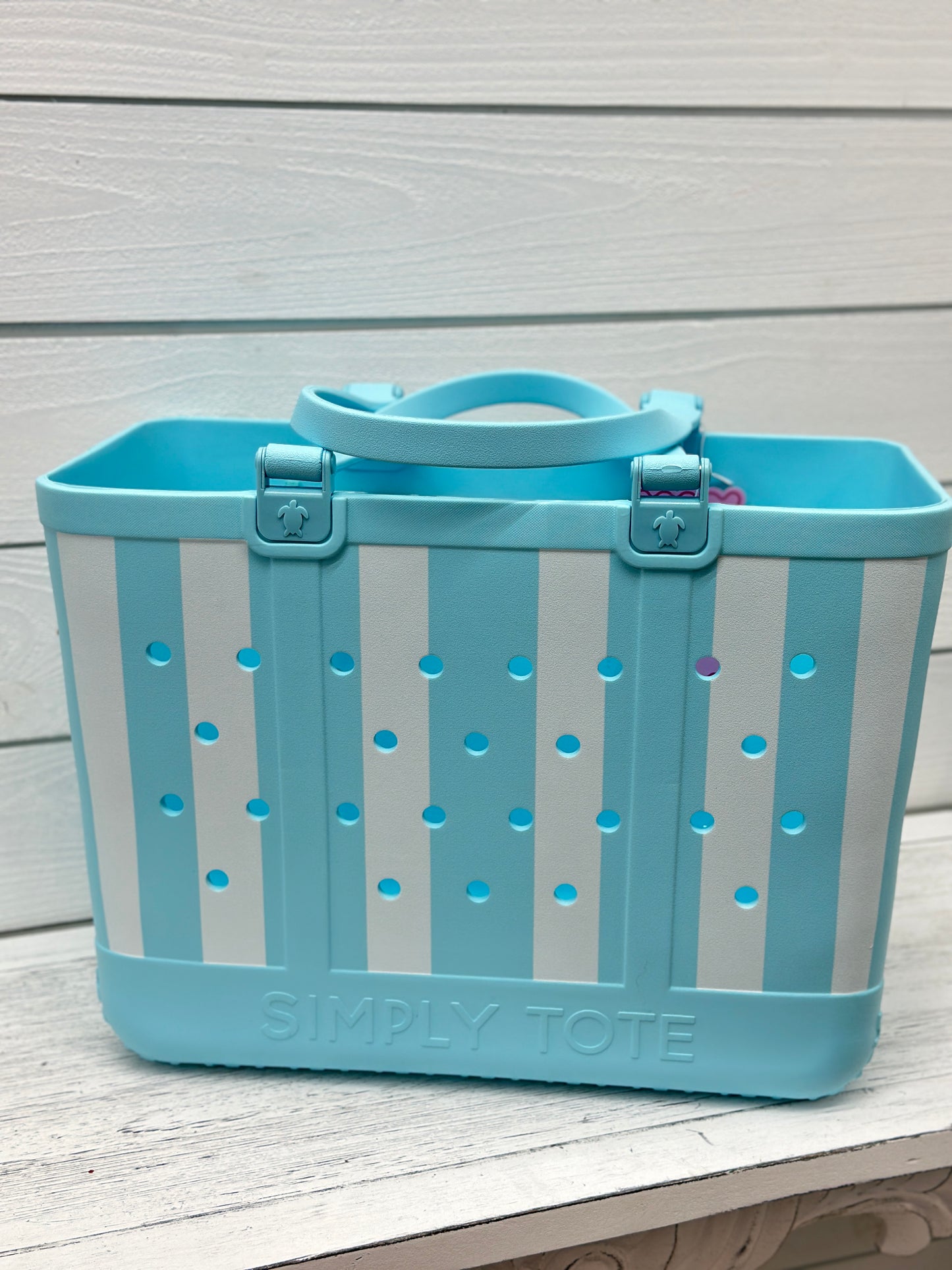 Simply Southern Stripe Tote Bag - Sky