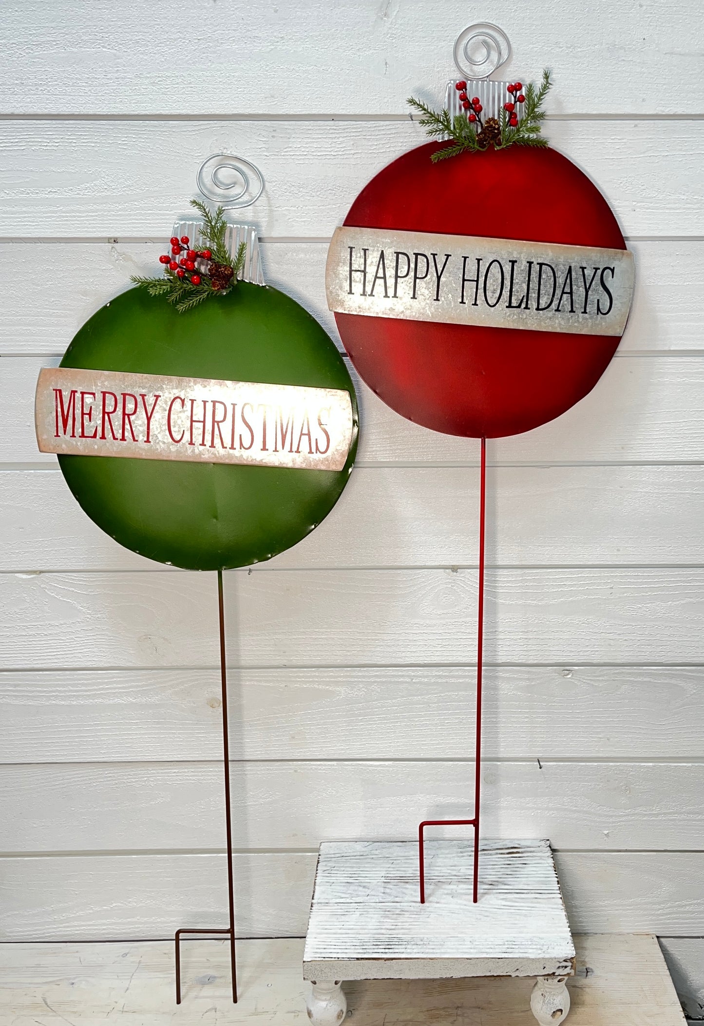 Metal Holiday Ornament Yard Stake