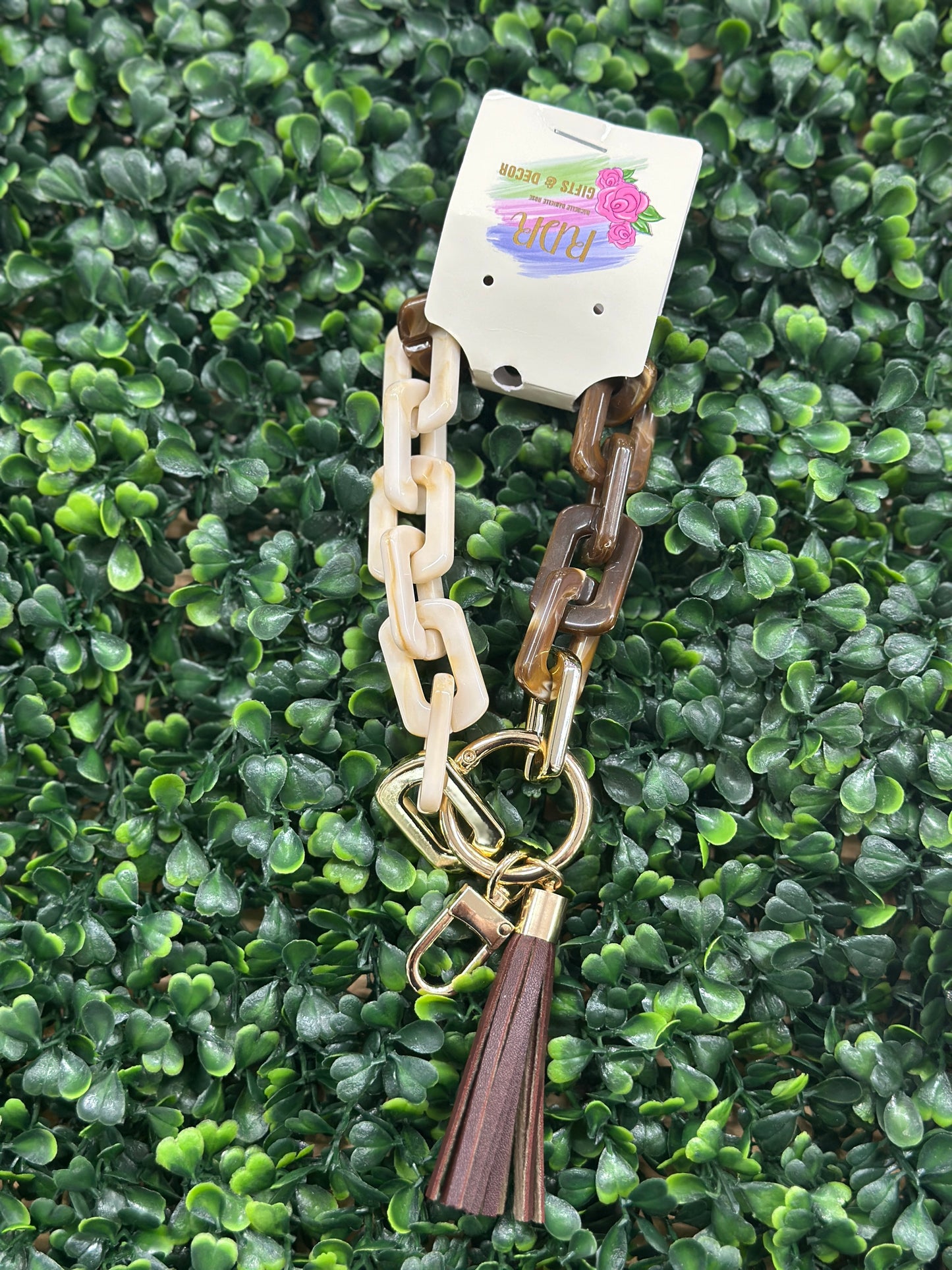 Tortoise/Tan Keychain