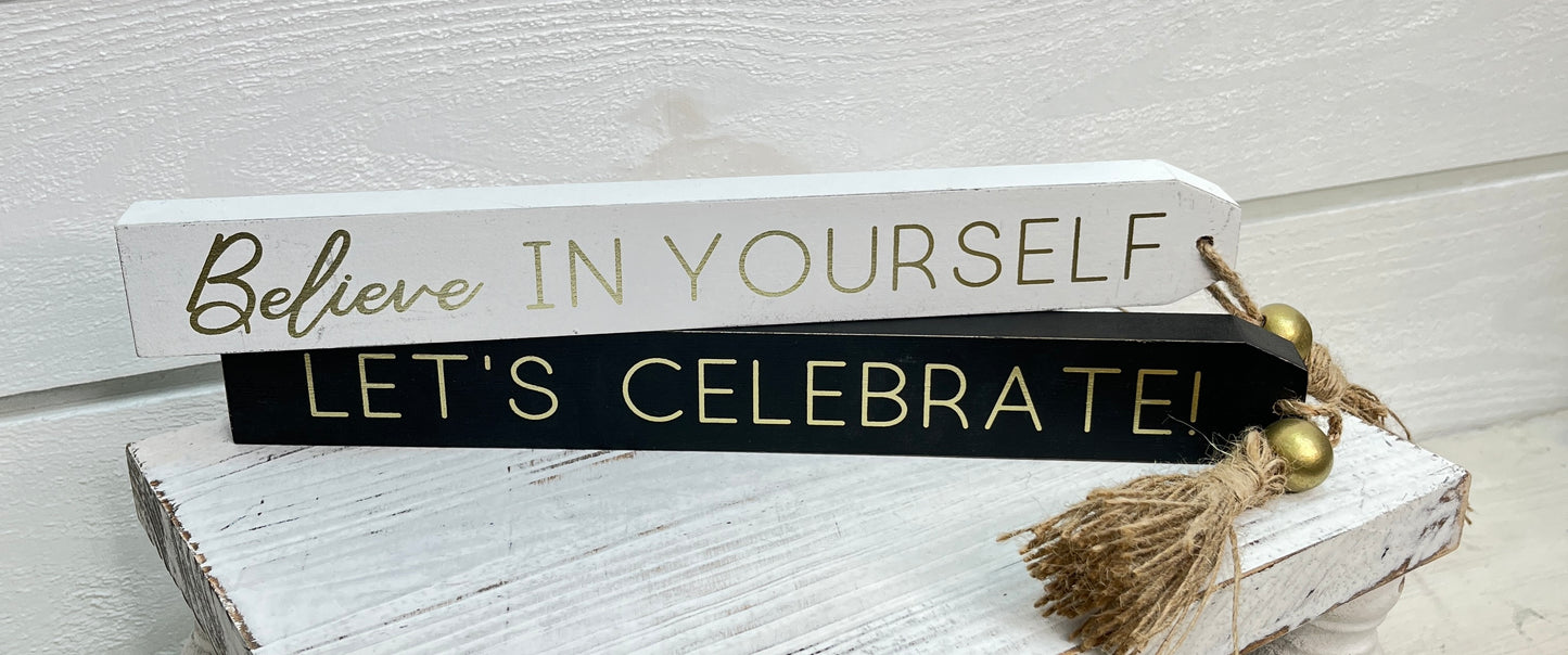 Wood Graduation Tabletop Sign With Tassel