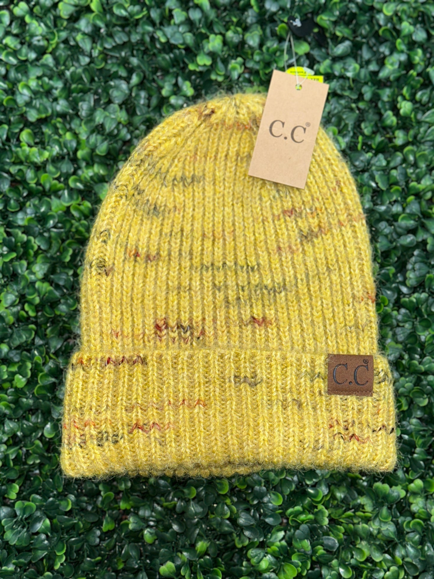 Unisex Marbled Recycled Yarn Knit Cuff HAT2090