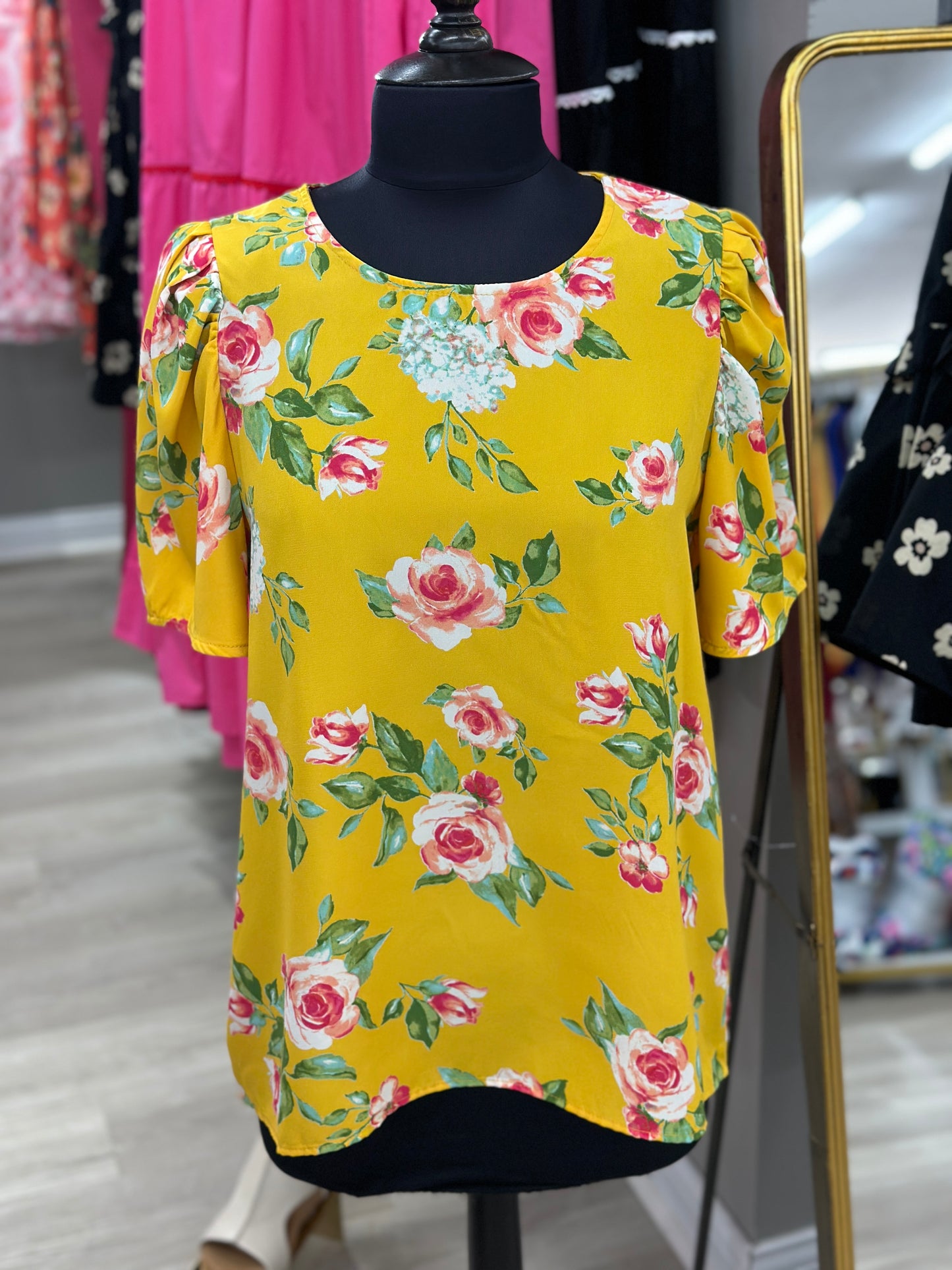 Marigold Floral Top