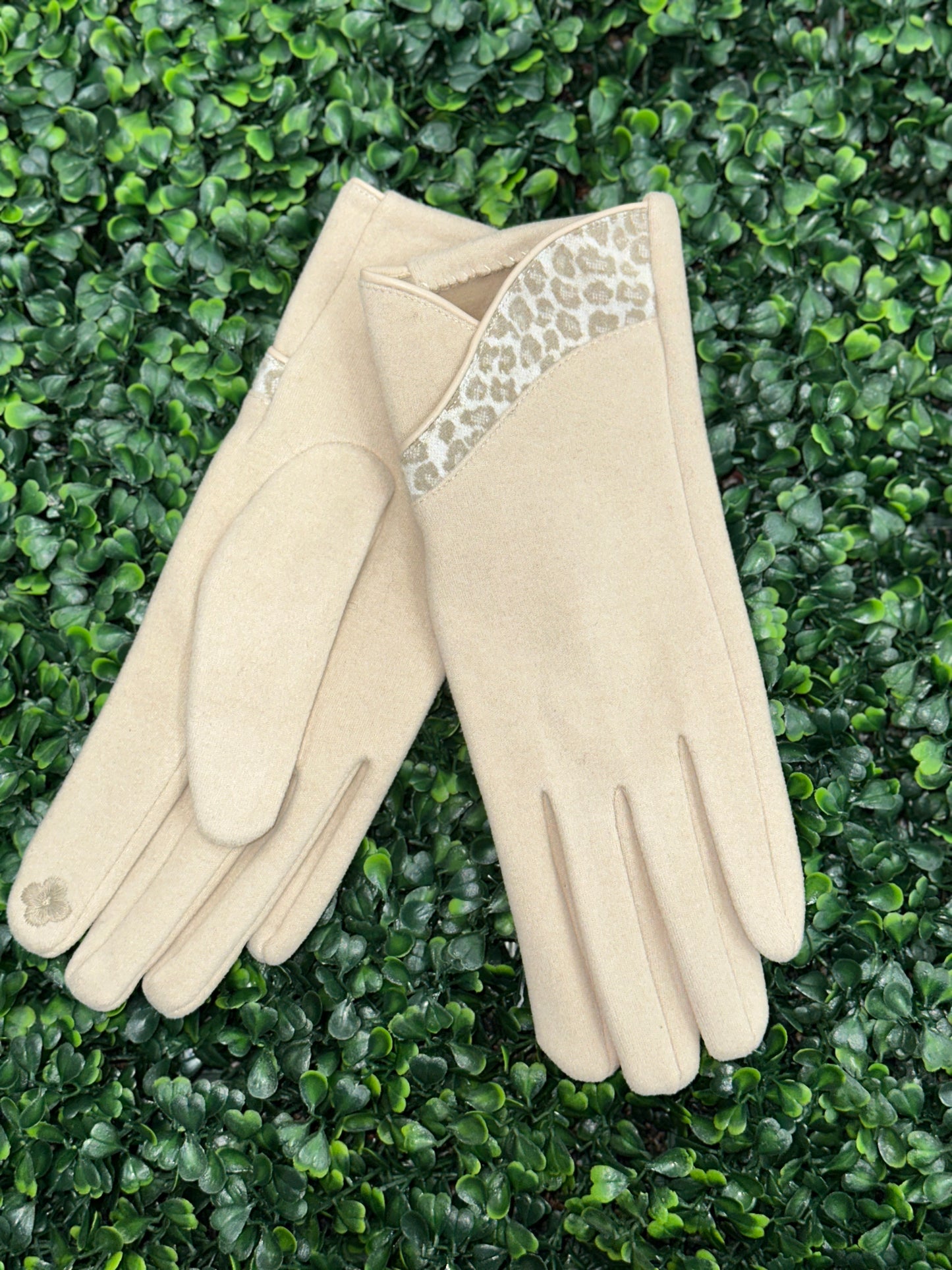 Accent Leopard Trim Gloves