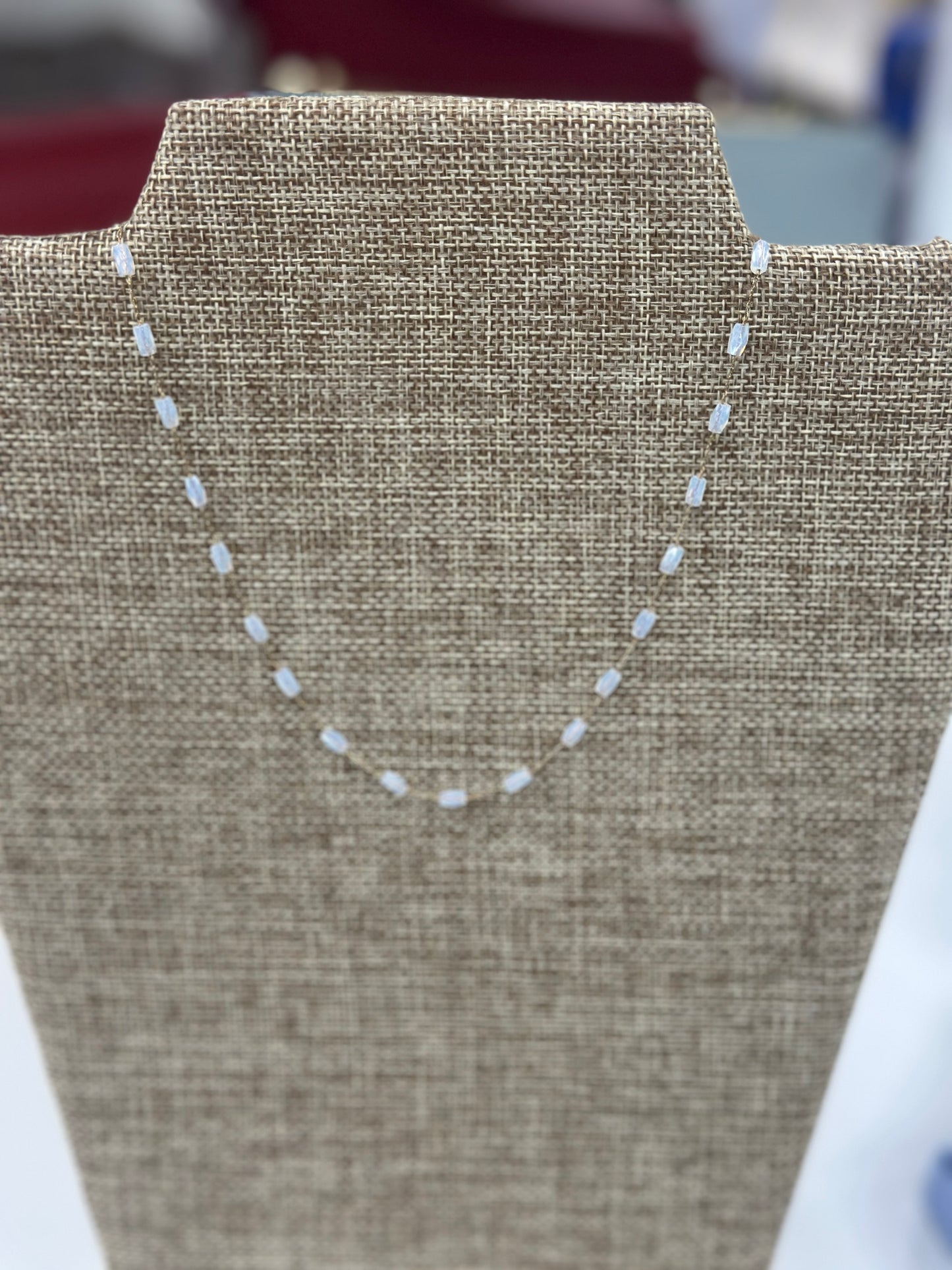 Glass Bead Chain Station Necklace