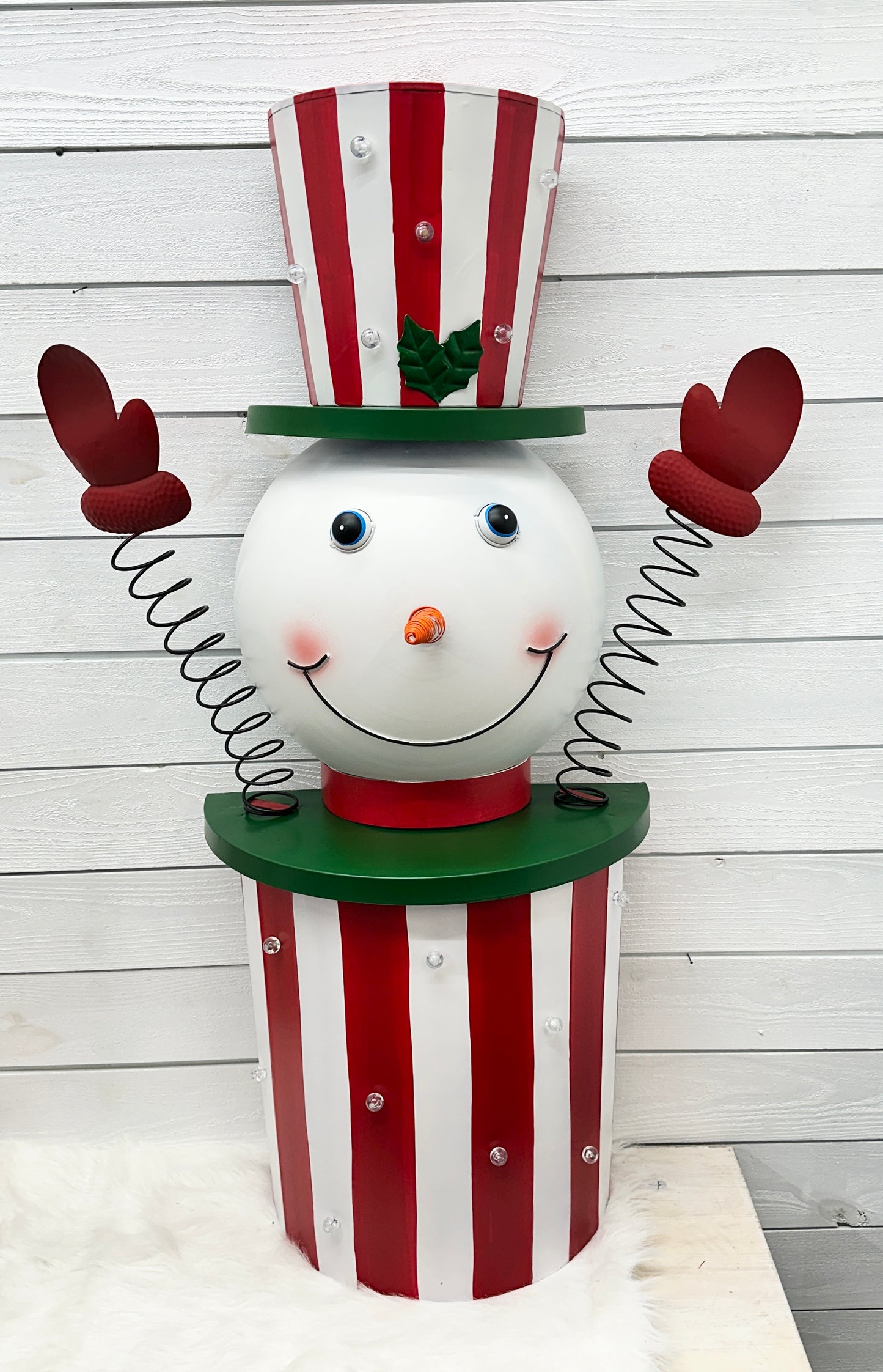 Metal Light Up Snowman
