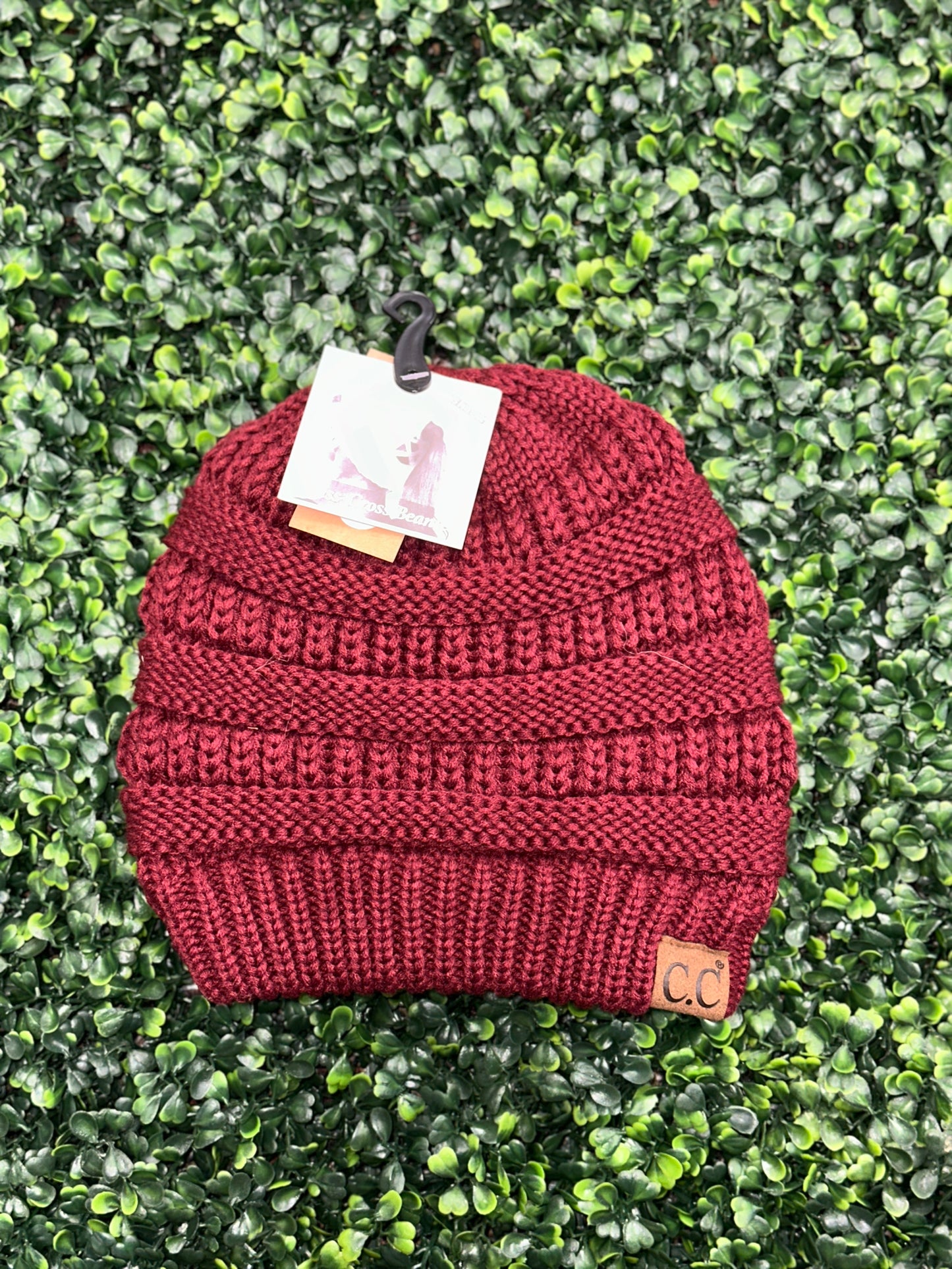 Criss Cross Beanie Maroon