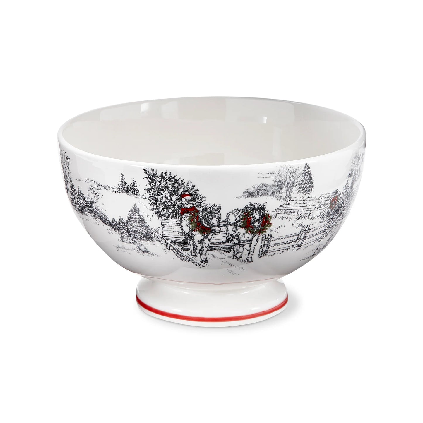 Farmhouse Christmas Pedestal Bowl