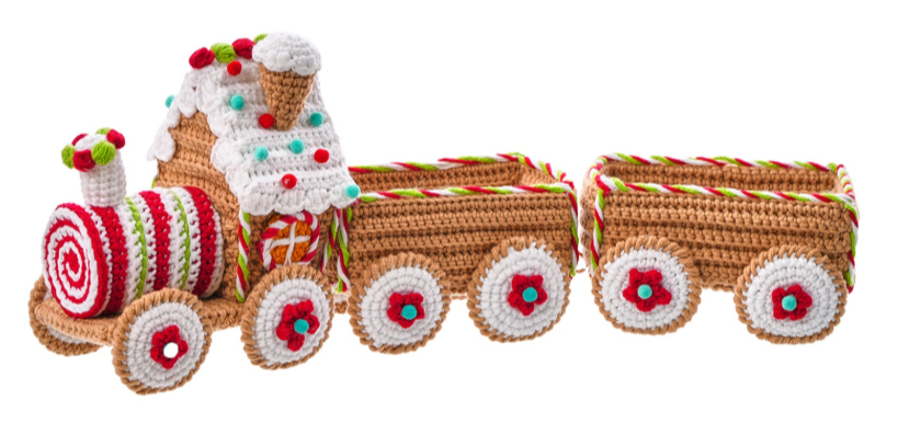 Handmade Yarn Gingerbread Train