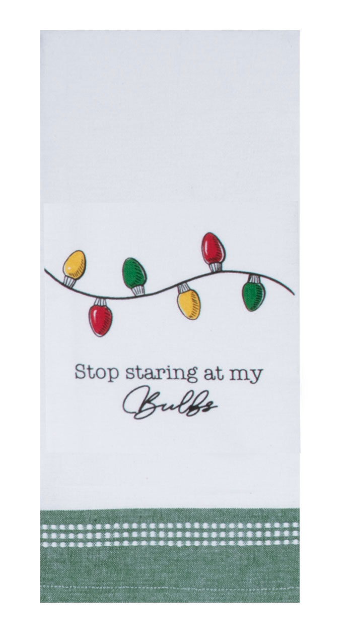 Staring At Bulbs Christmas Tea Towel