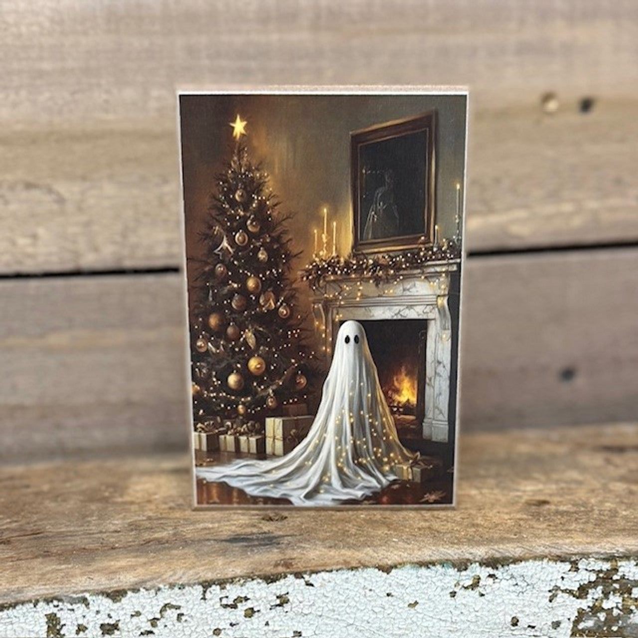 Twinkling Christmas Ghost Block